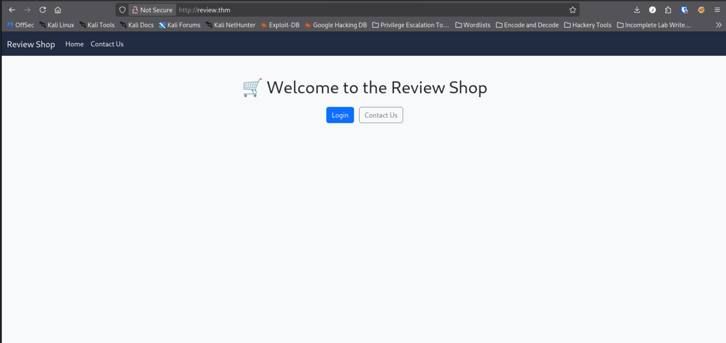 review.thm homepage in browser